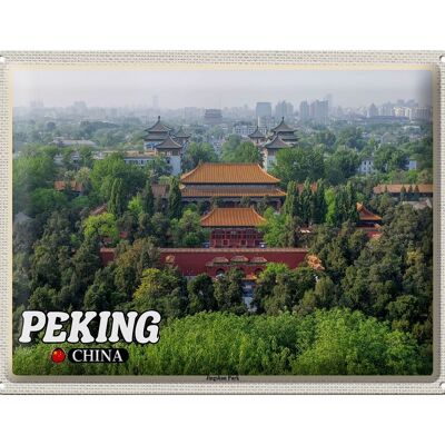 Blechschild Reise 40x30cm Peking China Jingshan Park