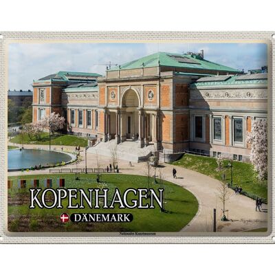 Cartel de chapa Travel 40x30cm Copenhague Dinamarca Museo de Arte