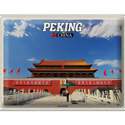 Cartel de chapa Viaje 40x30cm Beijing China Ciudad Prohibida