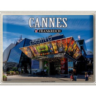 Cartel de chapa Viaje 40x30cm Cannes Francia Casino Barrière
