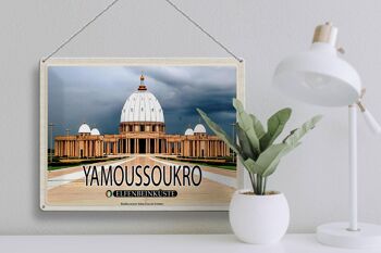 Plaque en tôle voyage 40x30cm Basilique de Yamoussoukro Côte d'Ivoire 3