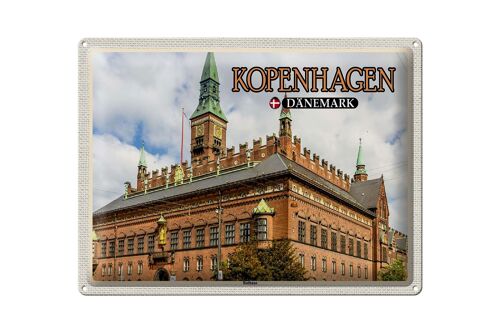 Blechschild Reise 40x30cm Kopenhagen Dänemark Rathaus