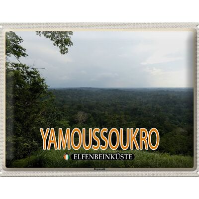 Cartel de chapa viaje 40x30cm Selva tropical de Yamoussoukro, Costa de Marfil