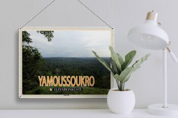 Plaque en tôle voyage 40x30cm Yamoussoukro Forêt tropicale de Côte d'Ivoire 3