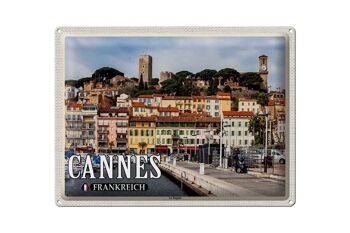 Plaque tôle voyage 40x30cm Cannes France Quartier Le Suquet 1