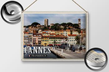 Plaque tôle voyage 40x30cm Cannes France Quartier Le Suquet 2