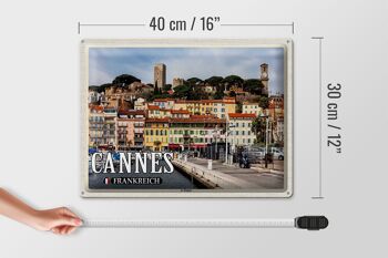Plaque tôle voyage 40x30cm Cannes France Quartier Le Suquet 4
