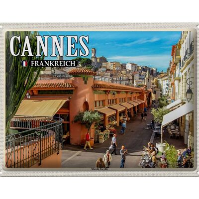 Cartel de chapa Viaje 40x30cm Cannes Francia Marché Forville