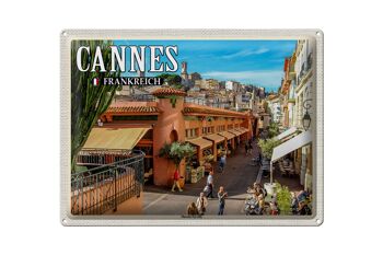 Plaque en tôle Voyage 40x30cm Cannes France Marché Forville 1