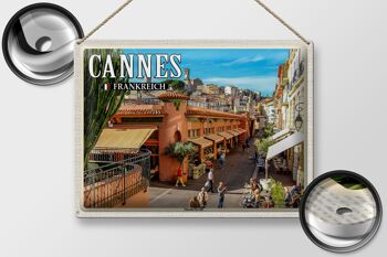 Plaque en tôle Voyage 40x30cm Cannes France Marché Forville 2