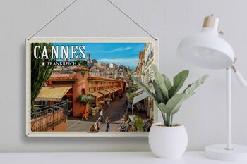 Plaque en tôle Voyage 40x30cm Cannes France Marché Forville 3