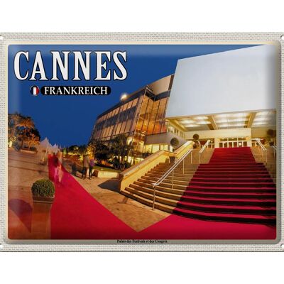 Cartel de chapa Viaje 40x30cm Cannes Francia Palais Festivals Congrès