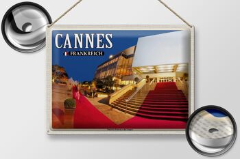 Plaque en tôle Voyage 40x30cm Cannes France Palais Festivals Congrès 2
