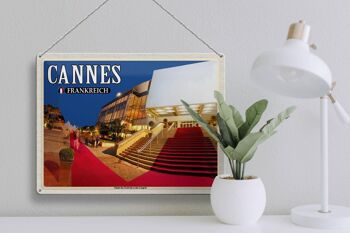 Plaque en tôle Voyage 40x30cm Cannes France Palais Festivals Congrès 3
