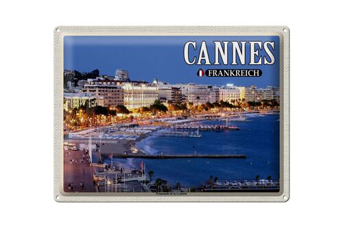 Blechschild Reise 40x30cm Cannes Frankreich Promenade la Croisette