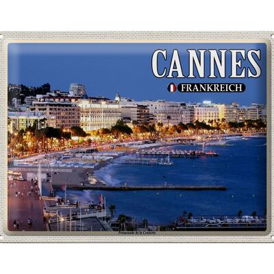 Targa in metallo da viaggio 40x30 cm Cannes Francia Promenade la Croisette