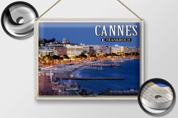 Plaque en tôle Voyage 40x30cm Cannes France Promenade la Croisette 2
