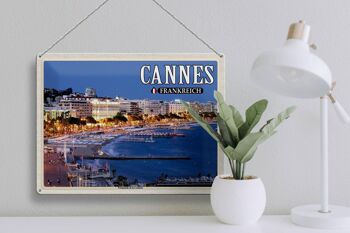 Plaque en tôle Voyage 40x30cm Cannes France Promenade la Croisette 3