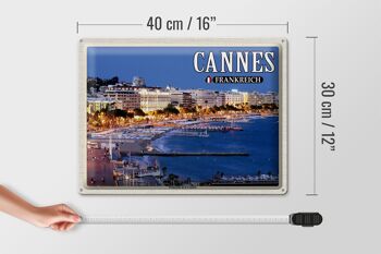 Plaque en tôle Voyage 40x30cm Cannes France Promenade la Croisette 4