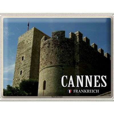 Targa in metallo da viaggio 40x30 cm Cannes Francia Musée Castre