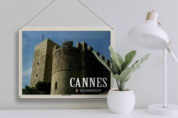 Plaque en tôle Voyage 40x30cm Cannes France Musée Castre 3