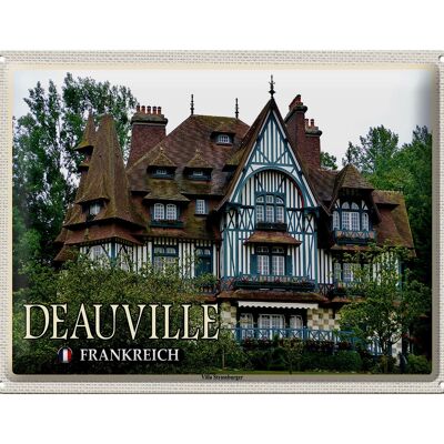 Blechschild Reise 40x30cm Deauville Frankreich Villa Strassburger