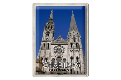 Blechschild Reise 30x40cm Chartres Frankreich Kathedrale