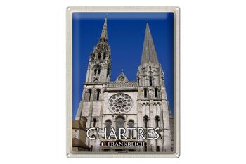 Plaque en tôle voyage 30x40cm Cathédrale de Chartres France 1