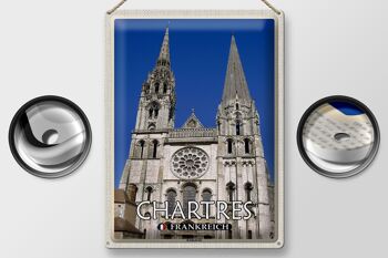 Plaque en tôle voyage 30x40cm Cathédrale de Chartres France 2