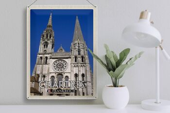 Plaque en tôle voyage 30x40cm Cathédrale de Chartres France 3