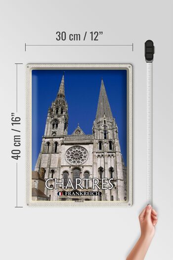 Plaque en tôle voyage 30x40cm Cathédrale de Chartres France 4