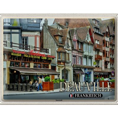 Cartel de chapa Travel 40x30cm Deauville Francia Centro Pizzeria