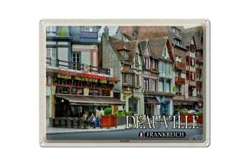 Plaque en tôle voyage 40x30cm Deauville France Downtown Pizzeria 1