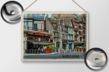 Plaque en tôle voyage 40x30cm Deauville France Downtown Pizzeria 2