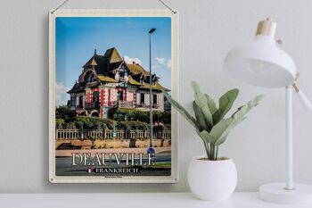 Panneau en étain voyage 30x40cm, maison historique de Deauville France 3