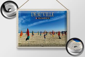 Signe en étain voyage 40x30cm Deauville France plage vacances à la mer 2