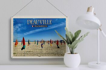 Signe en étain voyage 40x30cm Deauville France plage vacances à la mer 3