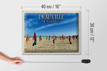 Signe en étain voyage 40x30cm Deauville France plage vacances à la mer 4