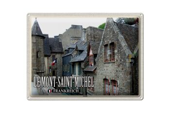 Plaque en tôle voyage 40x30cm Le Mont-Saint-Michel France Vieille Ville 1