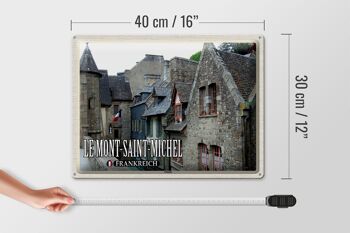 Plaque en tôle voyage 40x30cm Le Mont-Saint-Michel France Vieille Ville 4