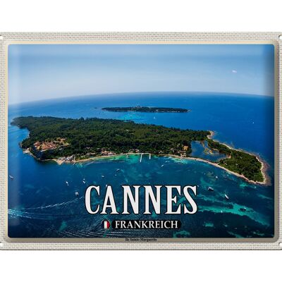 Cartel de chapa Viaje 40x30cm Cannes Francia Ile Sainte-Marguerite
