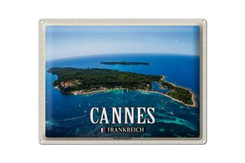 Plaque en tôle Voyage 40x30cm Cannes France Ile Sainte-Marguerite 1