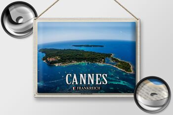 Plaque en tôle Voyage 40x30cm Cannes France Ile Sainte-Marguerite 2