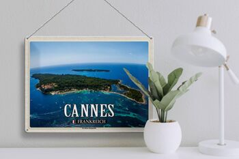 Plaque en tôle Voyage 40x30cm Cannes France Ile Sainte-Marguerite 3