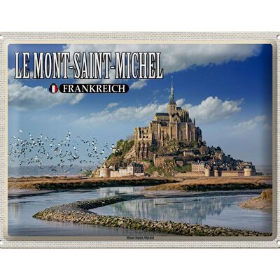 Cartel de chapa viaje 40x30cm Le Mont-Saint-Michel Francia
