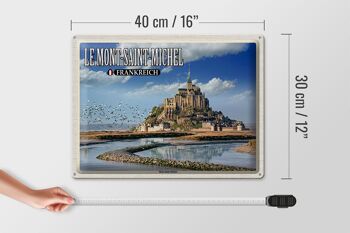 Plaque tôle voyage 40x30cm Le Mont-Saint-Michel France 4