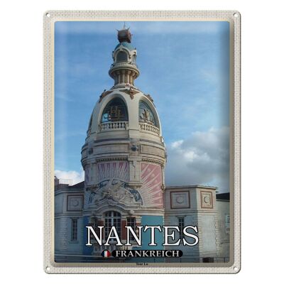 Targa in metallo da viaggio 30x40 cm Nantes France Tour Lu