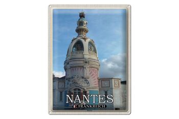 Plaque en tôle voyage 30x40cm Nantes France Tour Lu 1