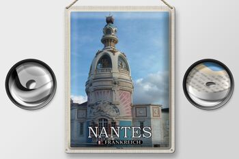 Plaque en tôle voyage 30x40cm Nantes France Tour Lu 2