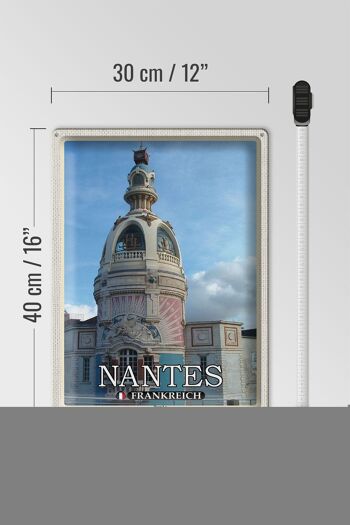 Plaque en tôle voyage 30x40cm Nantes France Tour Lu 4